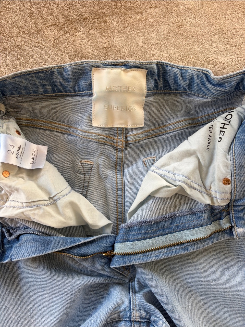MOTHER superior Light Blue Bootcut Jeans - Picture 3 of 3